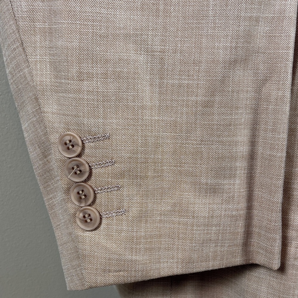 2 Piece Set Stacy Adams Light Camel Single-Breasted Sport Coat with Vest NWT - Picture 5 of 9